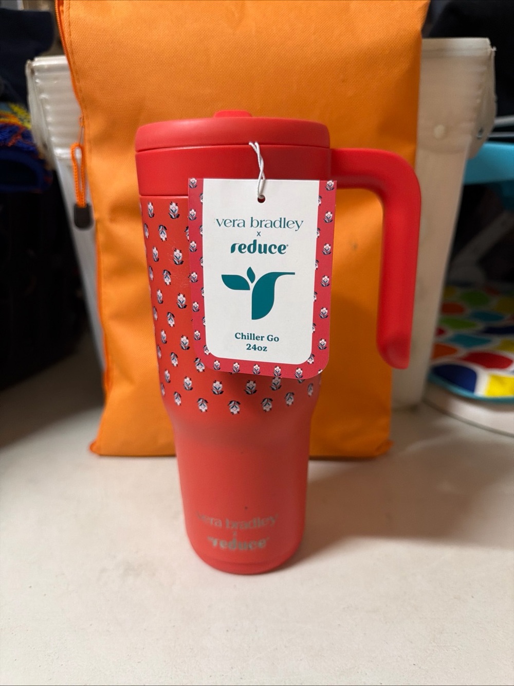 Vera Bradley Reduce Chiller Go 24oz Travel Mug - Coral